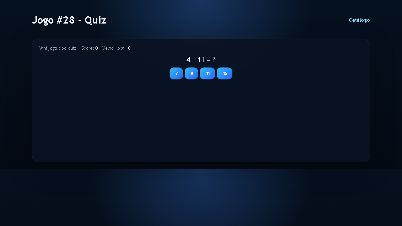 Jogo #28 - Quiz