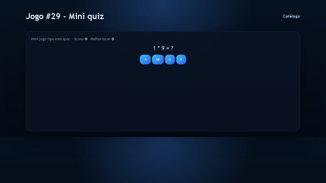 Jogo #29 - Mini quiz