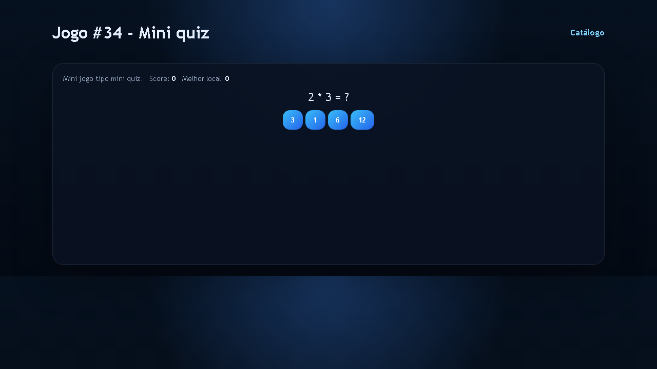 Jogo #34 - Mini quiz