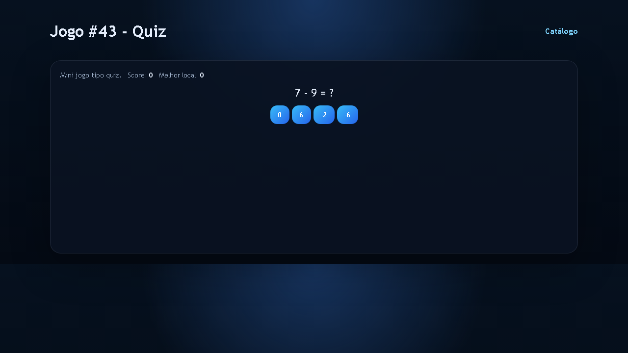 Jogo #43 - Quiz