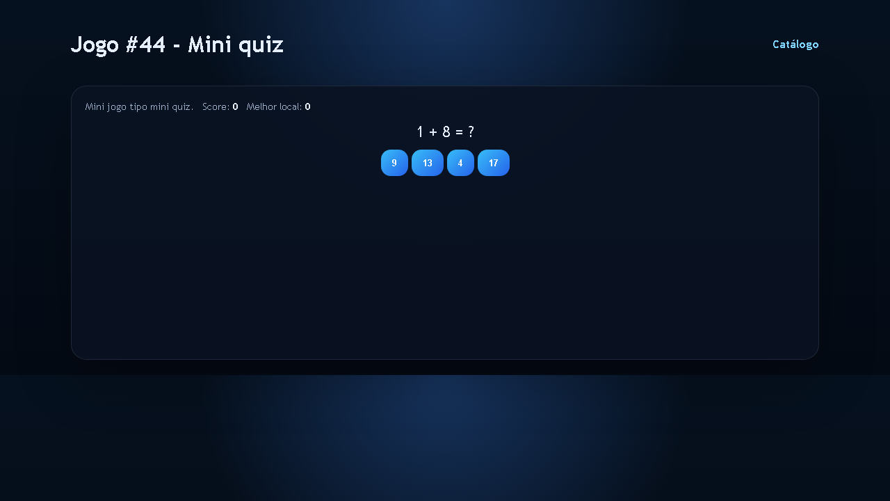 Jogo #44 - Mini quiz