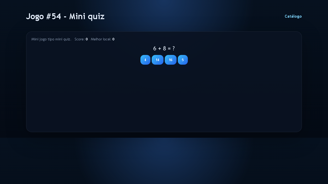 Jogo #54 - Mini quiz