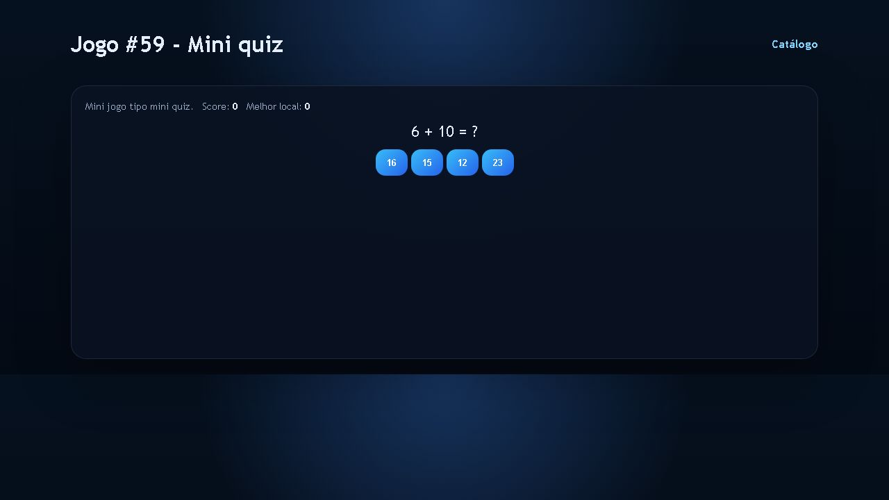 Jogo #59 - Mini quiz