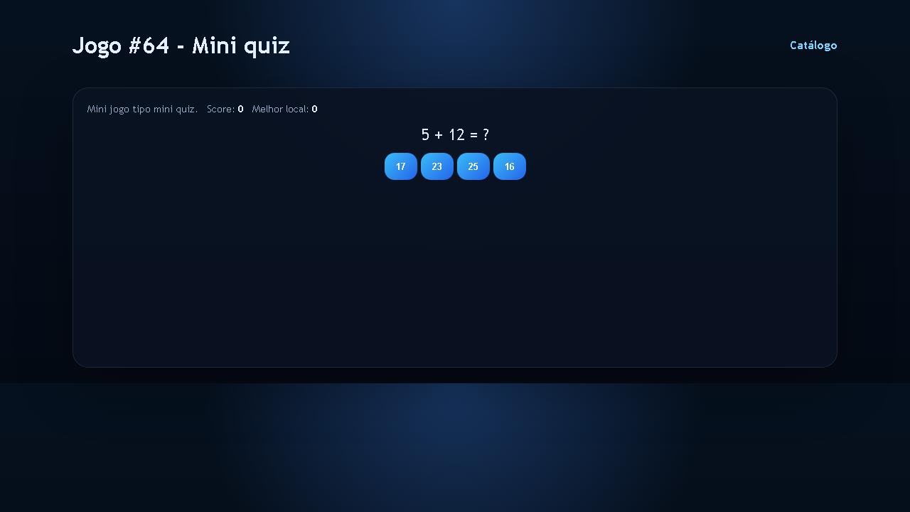Jogo #64 - Mini quiz