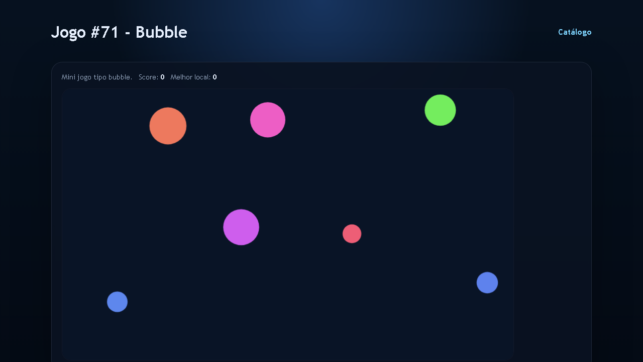 Jogo #71 - Bubble