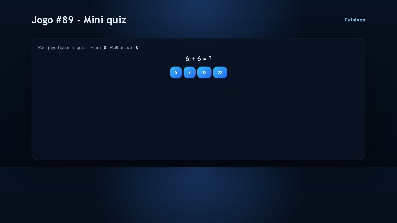 Jogo #89 - Mini quiz