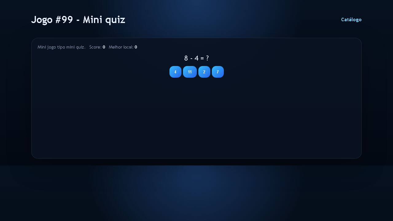 Jogo #99 - Mini quiz