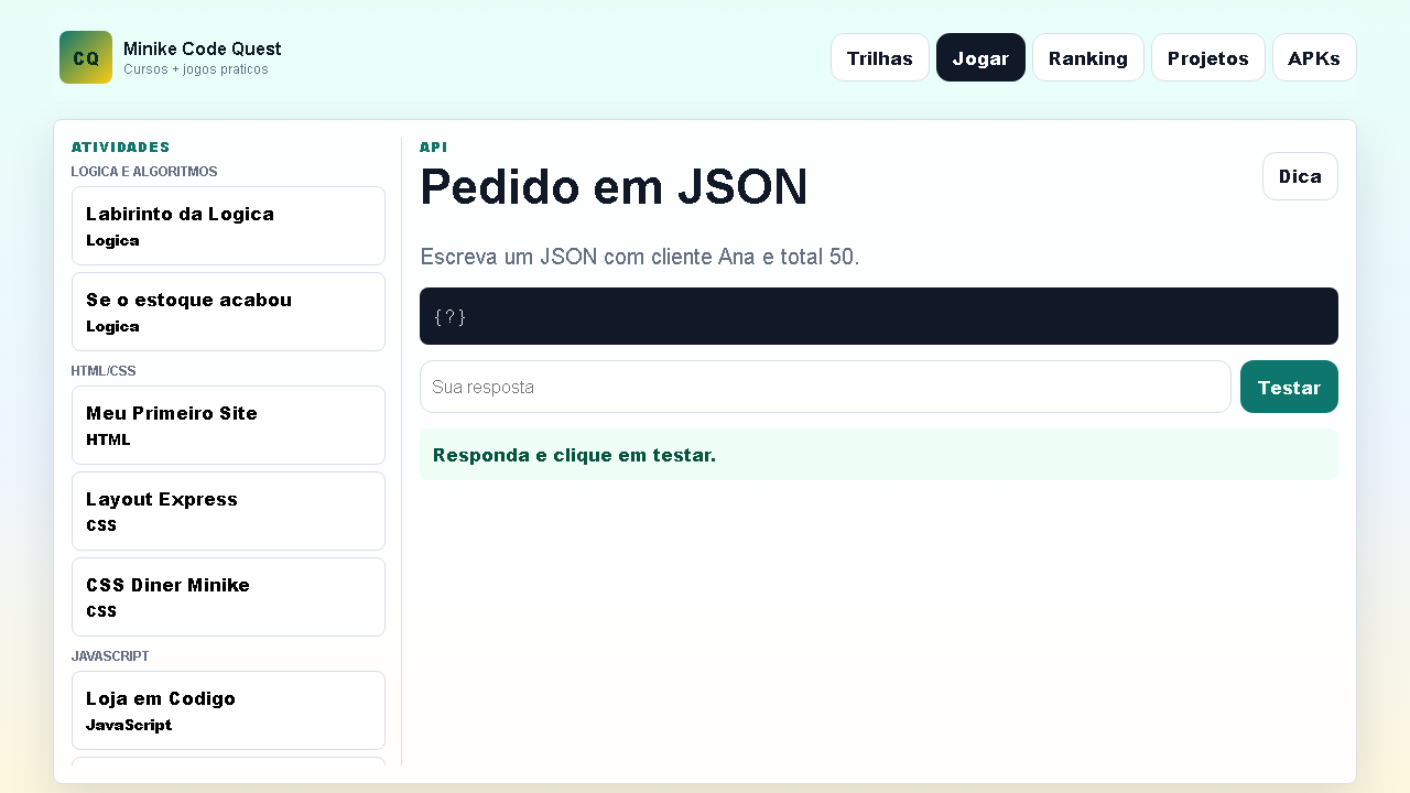 Pedido em JSON