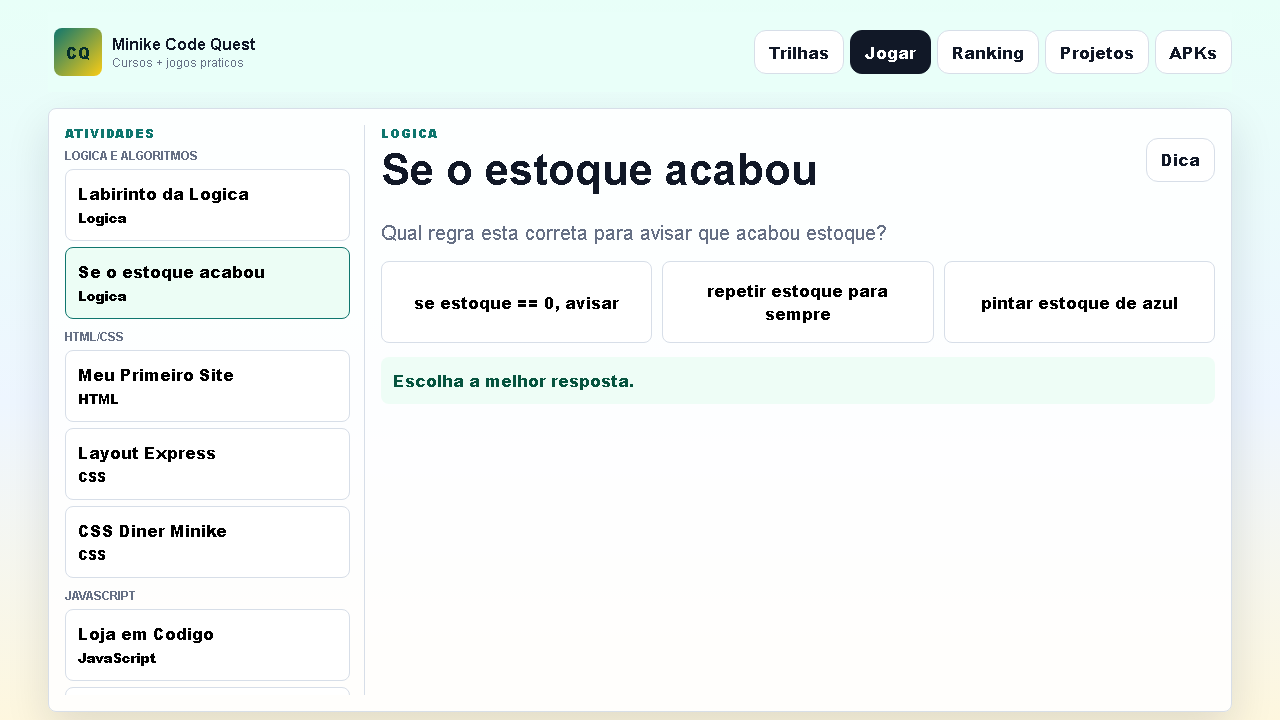 Se o estoque acabou