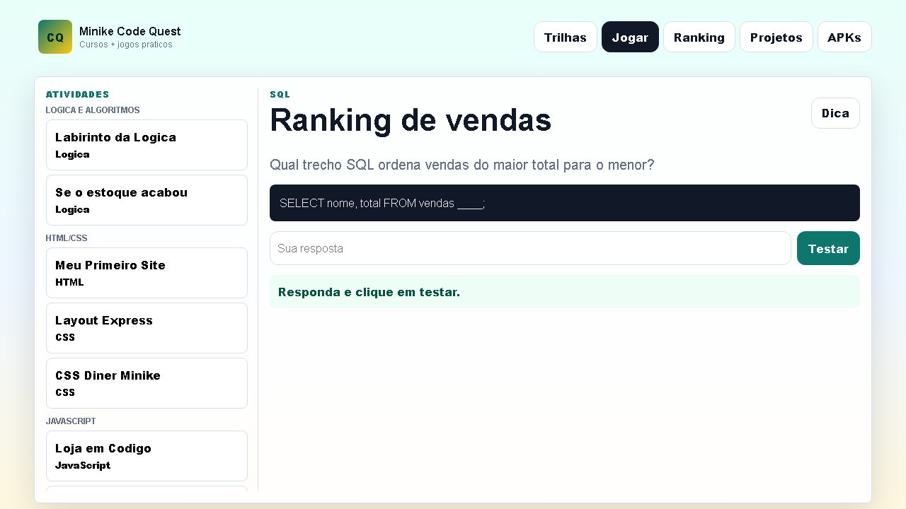 Ranking de Vendas