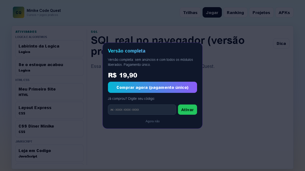 SQL Real no Navegador